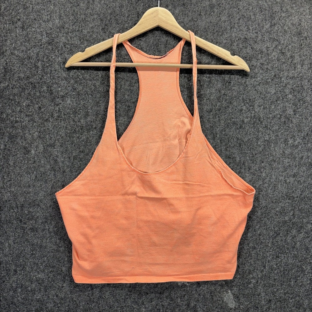 Vintage 90s Stringer Tank Top Mens Peach Single Stitch USA Bodybuilding Gym
